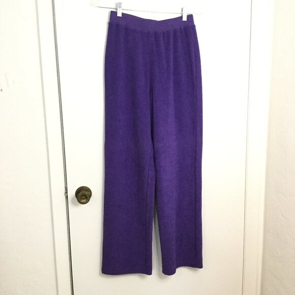 Spa by Chico's Purple Terry Pull-On Pants - Picture 1 of 8